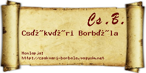 Csákvári Borbála névjegykártya